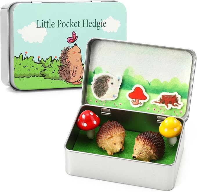 Little Pocket Hedgie Mini Hedgehog, Collectible Gift Travel Buddy | Cute mini hedgehog in a pocket tin, a collectible desk gift for coworkers, friends and animal lovers