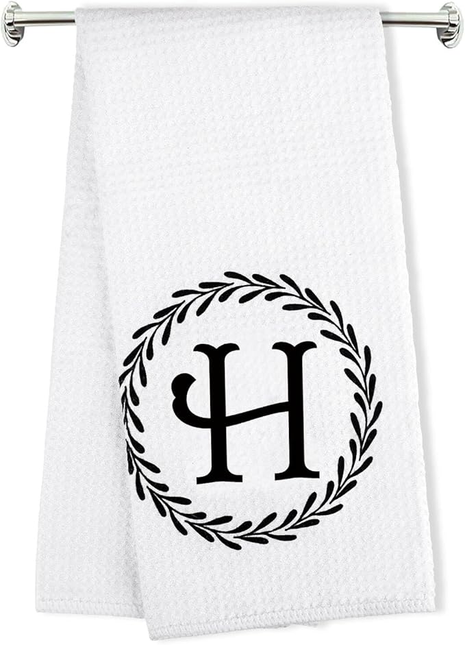 Monogrammed Hand Towels Name Ini-tial Letter F Kitchen Towels,Personalized Gifts for Women Wife Mom,Monogram Dish Towel Decorative Tea Towel 17x23 Inch,for Kitchen Bathroom