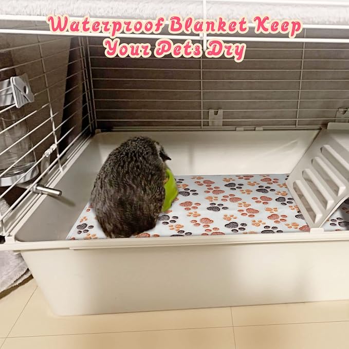 YUEPET Guinea Pig Blankets 3 Pack, Waterproof-Backed Fleece Liners, S | Guinea Pig Fleece Cage Liners, Waterproof Backing, Washable mats, Soft Fleece Surface, 23 x 16 in