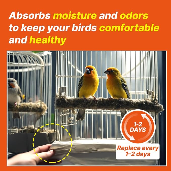T TORTO9 Bird Cage Liner - 120 Paper Sheets, 14" x 15", 1.7 lb - Ideal for Pet Habitats, Bulk Pack for Long-Lasting Use, Newsprint Texture, Convenient Parcel Packaging
