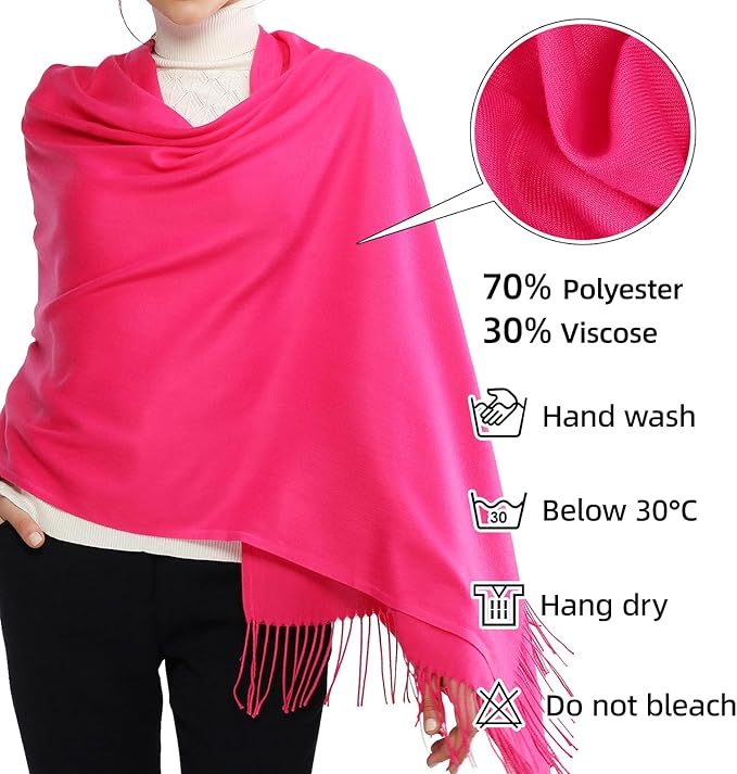 RIIQIICHY Women's Scarf Pashmina Shawls and Wraps for Evening Dress Bridesmaid Wedding Bridal Winter Warm Long Large Scarves