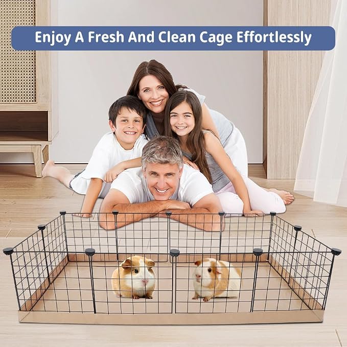 Disposable Guinea Pig Cage Liners, 48" x24 Large Liner Bag for Guinea Pig Cage Bottom, Water-Resistant Kraft Paper (8Pack)