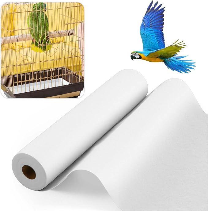 Drydiet Cage Liner for Birds, 100 ft x 22 Inch, Parakeet Cage Liners | Disposable, Precut Absorbent Bird Paper Accessories, for Pet Animal, Parrot, Parakeet, Conure, Superior Absorbent Liner