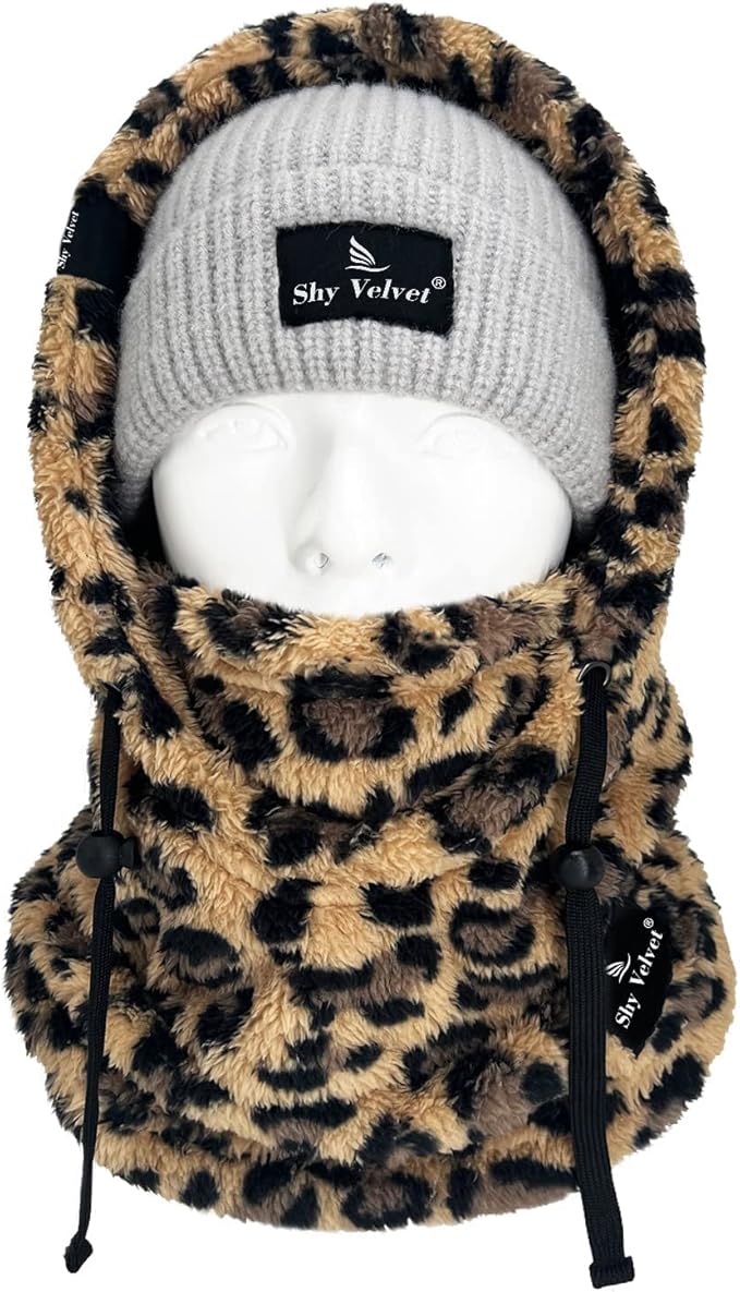 Shy Velvet Balaclava Wind-Resistant Winter Face Mask,Fleece Ski Mask for Men and Women,Warm Face Cover Hat Cap Scarf