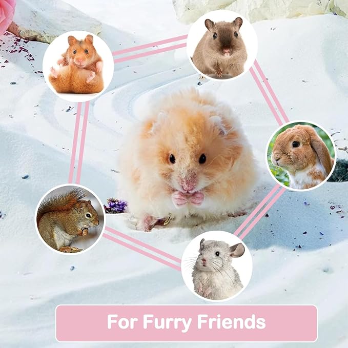 Meow&Woof Hamster Sand Bath Container & Dust-Free Bath Sand Set, 6.5" Sandbox Toilet for Hamster, Gerbil, Chinchilla, Mice – 2.2 lbs Potty Litter Sand for Small Animals (Grey)