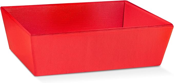 Pack of 5 Empty Baskets for Gifts - Gift Baskets Empty to Fill Ideal for Christmas Gifts and Valentines Presents | 9" x 6.69" x 3.14" Red Linen
