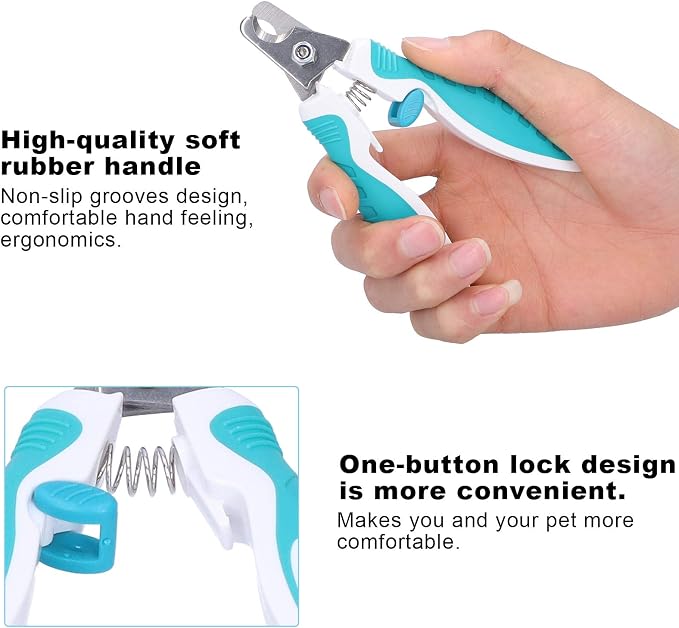 Cat Nail Clipper, Stainless Steel Cat Dog Animal Claw Trimmer Cutter Grooming Tool, Cat Claw Trimmer Cat Scissors Pet Nail Clippers for Cats Kitten Puppy Rabbit Bird Ferret
