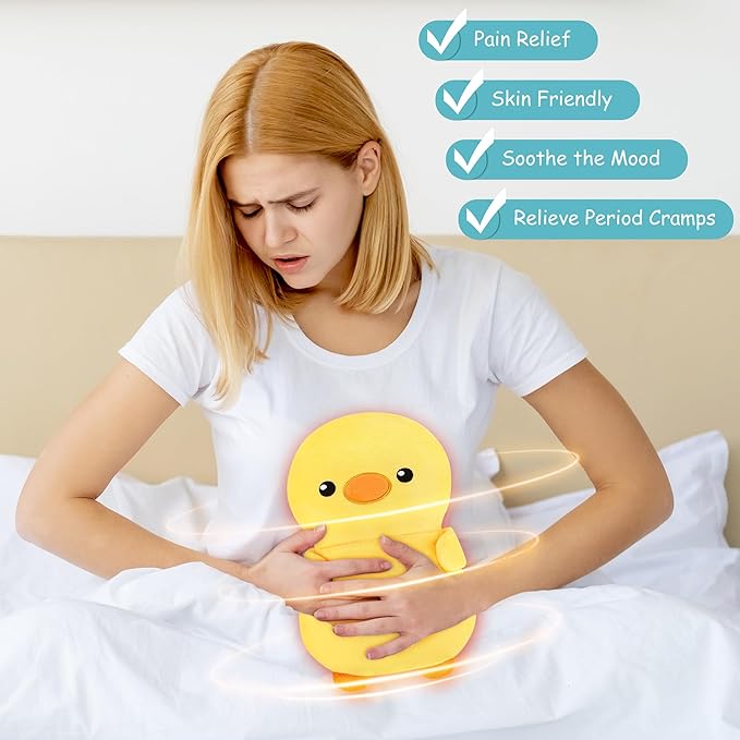 Yellow Duck Microwavable Heating Pad for Kids Women,Animal Plush Microwave Heating Pad for Cramps & Period Pain Relief with Lavender Scented,Heated Pad for Back,Warmer Pad for Birthday Mother's Day