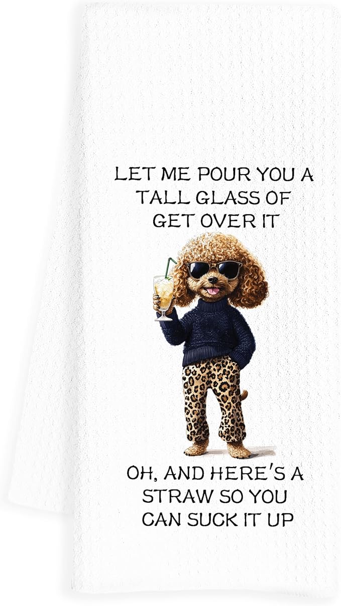 Funny Poodle Kitchen Towels, Poodle Hand Towels for Bathroom, Poodle Decor Dish Towels Tea Towels for Kitchen, Dog Bathroom Decor, Poodle Gifts for Women, Standard Poodle Gifts, 16x24 Inch