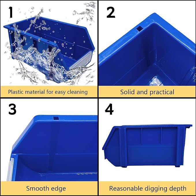 Reptile Digging Box Plastic Leopard Gecko Burrowing Habitat Hide Box with Wooden Ladder Compatible with Terrariums Tailored for Juvenile Bearded Dragons and Snake in Compact Setups (Blue)