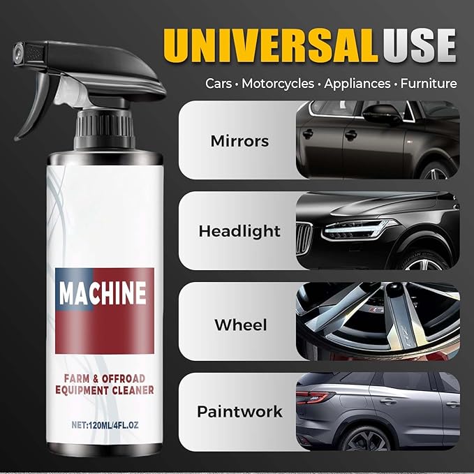 Heavy-duty Outdoor All Purpose Cleaner, 2025 Upgrade Machine Clean Spray, Multi-surface Portable Cleaners, Farm Equipment Durable Cleaner for Agricultural Field, Automotive Cleaners for Car Owners (2)