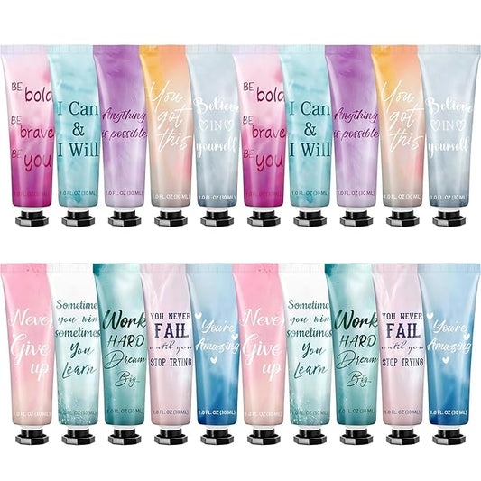 20 Pack Employee Appreciation Team Gifts Bulk Travel Size Hand Cream Inspirational Natural Fragrance Hand Lotion Christmas Winter Thank You Gifts for Women Teacher Nurse Coworker Staff Baby Shower