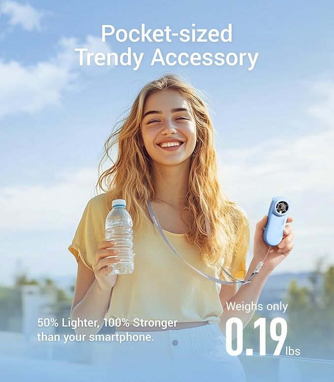 Diveblues TurboBear Portable Handheld Turbo Fan, 5 Gear Wind, Travel Essentials, Small Hand Held Fan Rechargeable, Mini Personal Fans Cooling, Battery Powered, Pocket Cute Gifts Women