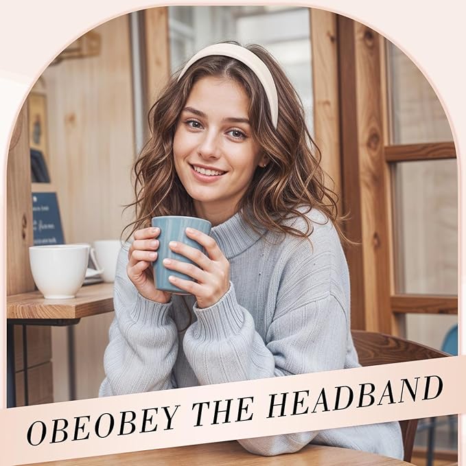obeoby Cute Pink Headbands, 5Pcs Non Slip Wide Headband Hair Accessories Teen Girls Trendy Stuff Gifts