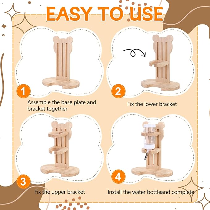6Pcs Hamster Sand Bath Box Set Hamster Cage Accessories Hamsters Fence Toy | Hamster Bath Container Climbing Ladder Fence Toy Feeding Bowl Water Bottle Sand Shovel for Dwarf Gerbils Small Animals Pet