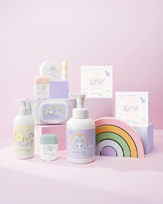 JUNG SAEM MOOL KIDS Mild Bubble Foam Facial & Body | pH Balanced Foaming Cleanser for Sensitive Young Skin | Hypoallergenic, Moisturizing, Sulfate-Free Baby Body Wash