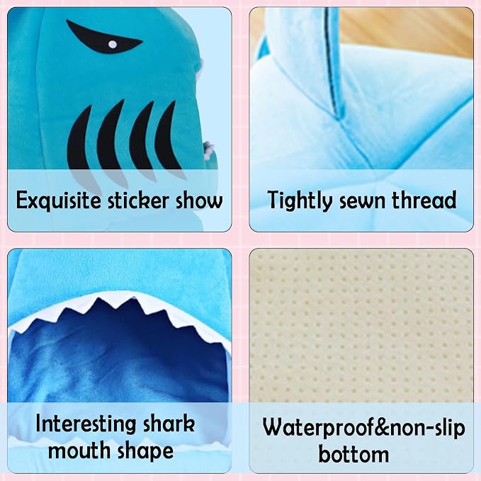 Guinea Pig Hideout Bed Warm Small Animals House Cave for Chinchilla | Winter Warm Sleeping Bed with Removable Washable Pad, Shark Cat Bed Nest for Ferret Hedgehog Rat Cage Accessories
