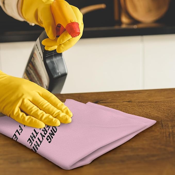 Funny Kitchen Towels - As Long As Everything is Exactly The Way I Want It I'm Totally Flexible Decorative Hand Towels for Bathroom, Funny Dish Towels for Kitchen, Pink Towel