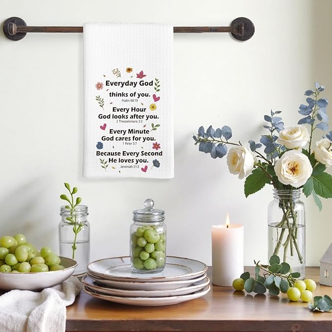 Friendship Tea Towel for Besties, Christian Gifts for Women and Men, Absorbent Quick-Drying Kitchen Towel 16 * 24in