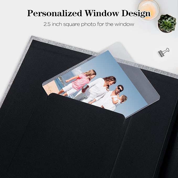 Mublalbum 2 Pack Small 4x6 Photo Album Linen Cover with Display Window Mini Picture Book Each Holds 52 Vertical Pockets for Artwork Postcards or Pictures Storage (Purple)