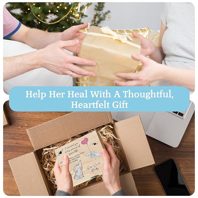 Miscarriage Keepsake Box-Miscarriage Gifts for Mothers Fathers Parents,Pregnancy/Infant Loss Sympathy Gift,Miscarriage Memorial,Wooden Memory Box,Bereavement Care Package