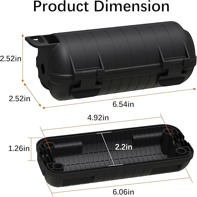 Extension Cord Cover Outdoor, 8 Pack IP54 Water-Resistant Power Cord Protector Electrical Connection Box Outside Cable Safety Cover for Electronics Plug Outlet Tool Holiday Light, Black