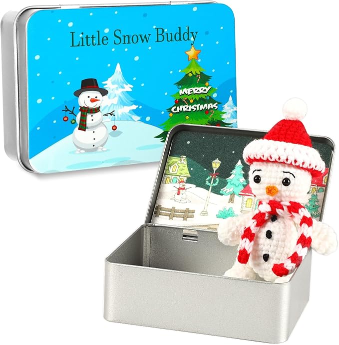 Little Snowman Buddy, Secret Santa Gifts for Xmas Party Decor | Mini snowman desk buddy, a cute Christmas gift, stocking stuffer and festive collectible for everyone