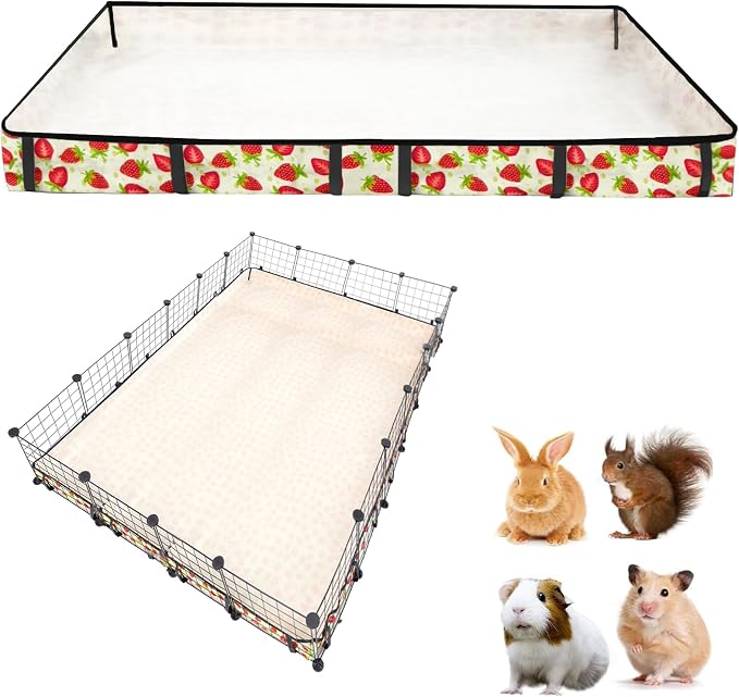 Guinea Pig Cage Liner，Washable Waterproof Oxford Cloth Cage Liners for Small Animals,Hamster Chinchilla Hedgehog Rabbit and Other Small Animals Not Include Cage(48x72 inches)