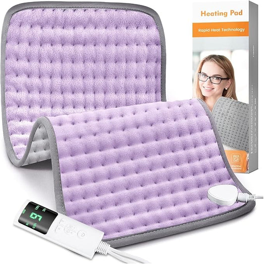 Heating Pad for Back Pain Relief, Heating Pads for Period Cramps with 9 Heat Settings & 4 Timers Auto-off, Machine Washable, Dry & Moist Heat, Soft Electric Heating Pad for Sore Muscles,Gift,12''×24''
