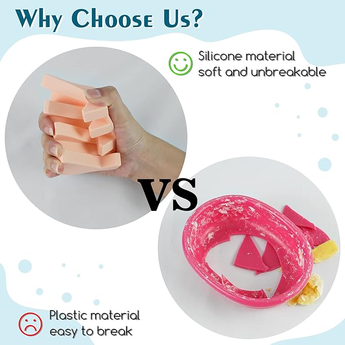 Silicone Soap Dish for Bar Soap Holder for Shower Bathroom Self Draining Waterfall Drying Tray Keep Soap Bars Dry Clean & Easy Cleaning (White+Black, 2)