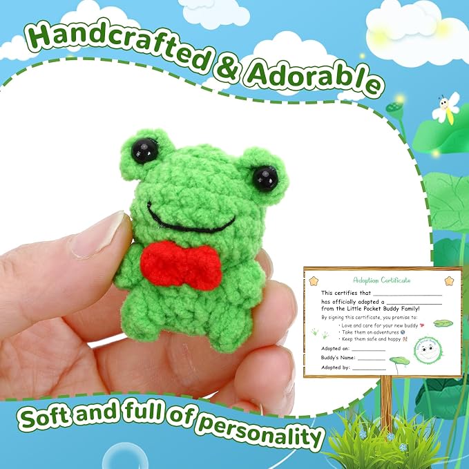 Little Pocket Frog Mini Frog Travel Buddy Cute Frog Collectible | Cute mini frog in a pocket tin, a collectible desk gift for coworkers, friends and frog lovers