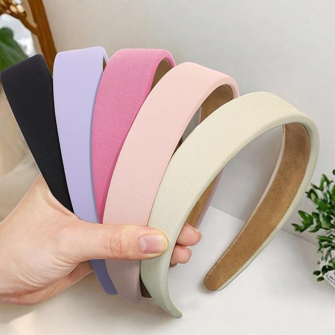 obeoby Cute Pink Headbands, 5Pcs Non Slip Wide Headband Hair Accessories Teen Girls Trendy Stuff Gifts