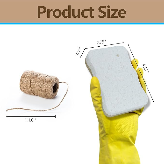 Kitchen Biodegradable Reusable Non Scratch Natural Cellulose Cleaning Sponge, Piece of 10
