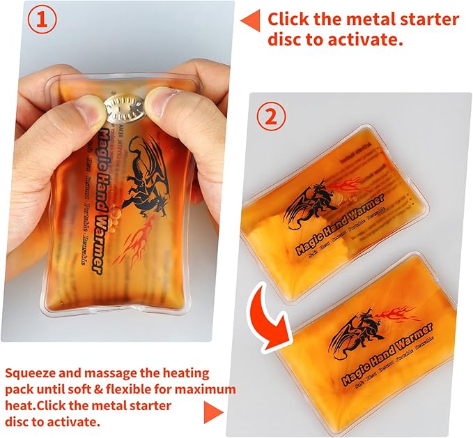 8 Pack Magic Hand Warmers, Reusable Snap Heat Packs, Reusable Pocket Hand Warmers, Portable handwarmers Used for Outdoor, Indoor, Working, Studying, Camping, Warm Gifts for Adults or Kids