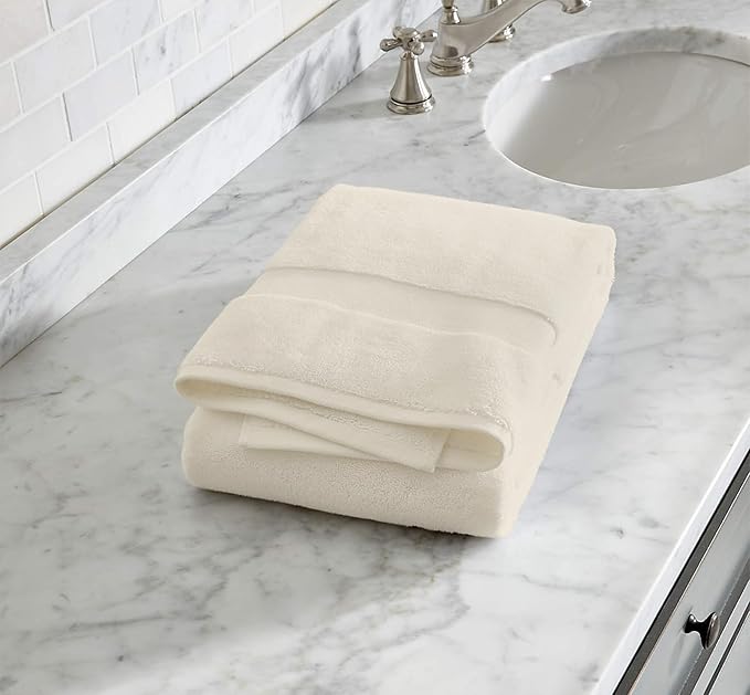 Delara 100% Organic Cotton Towels 650 GSM Plush Feather Touch Quick Dry Bath Towel, Pack of 7 GOTS Certified, Oeko-Tex Green Certified, Organic Cotton Bath Towel, 30"X58"