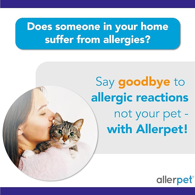 Allerpet Cat Dander Remover, Aloe-Free Pet Allergy Relief Made in USA 12 oz