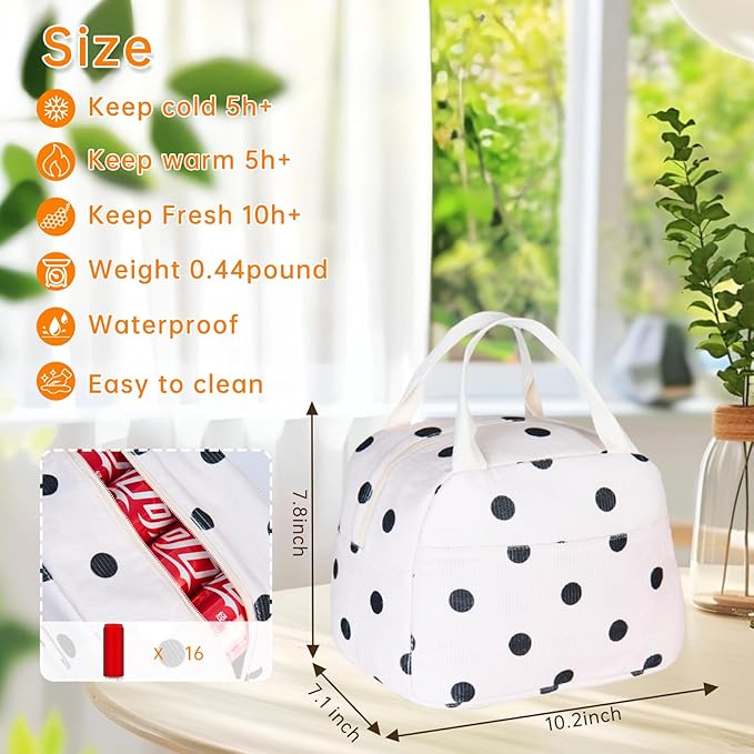 Lunch Bag for Women Men Girl,Large Cute Corduroy Lunch Tote Bags - Reusable Insulated Lunch Box for women with Handle, Leakproof WaterProof Design for Office, School, Work,Picnic.