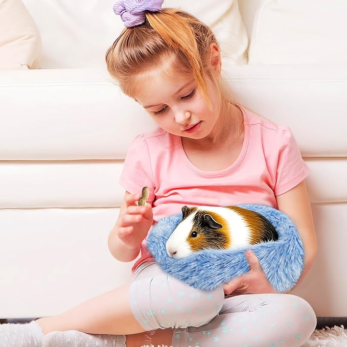 PETKNOWS 2 Pack Guinea Pig Beds Warm Winter Hamster Small Animal Bed | Thickened Plush and PP Cotton Fabric, Guinea Pig and Hamster Bed, Keeping Warm and Safe, 30cm Size with Inner Cushion