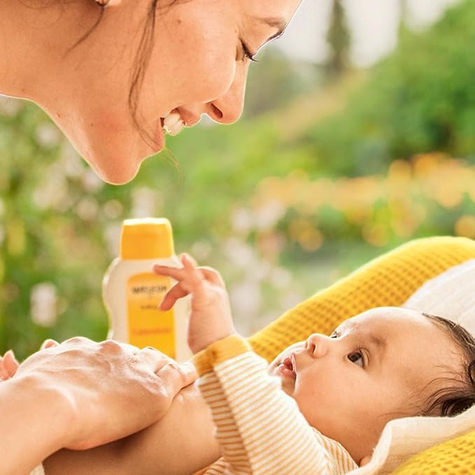 Weleda Baby Calendula Comforting Body Lotion, Plant Rich Moisturizer with Calendula, Chamomile, Sweet Almond and Sesame Oils, 6.8 Fl Oz