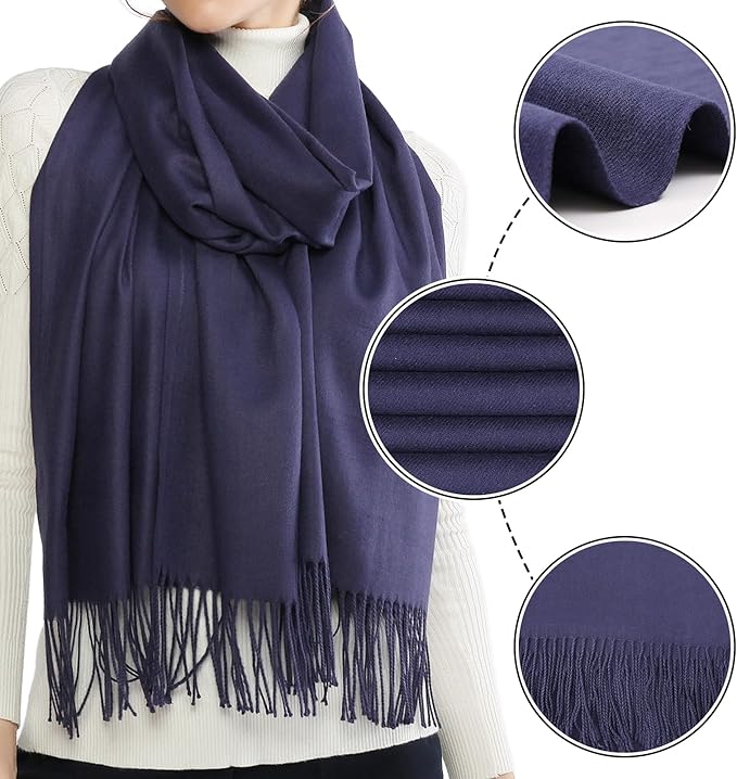 RIIQIICHY Women's Scarf Pashmina Shawls and Wraps for Evening Dress Bridesmaid Wedding Bridal Winter Warm Long Large Scarves