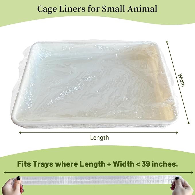 Disposable 50 pcs Small Animal Cage Liners | Rabbit Tray Film Liner Bunny Litter Pan Bags Guinea Pig Cage Toilet Plastic Film for Bird Hamster Chinchilla Hedgehog