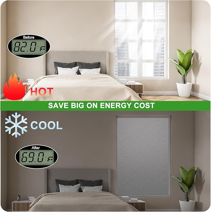 Reflective Insulation Sheet, Window Insulation for Winter, Aluminum Foil Cotton Layer for Keep Warm, 59"（W) x 99"Window Insulation Kit