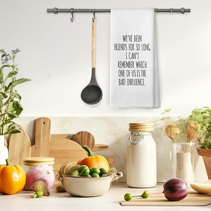 Funny Sarcastic Friend Gifts Kitchen Towels, Humorous Friendship Gifts Hand Towels for Bathroom, Long Distance Friendship Gifts Decorative Tea Towels Dish Towels,BFF Gifts, 16x24 Inch