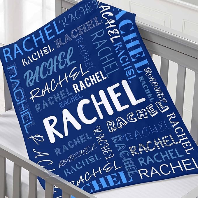 Ship Next Day, Custom Name Blanket, Personalized Baby Blanket for Girls, Baby Blankets with Name Ultra-Soft Cozy Fleece Blankets Gifts for Boys & Girls Kids Teen Girl New Mom
