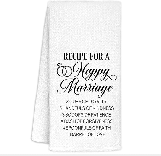 Bride Towel, Just Married Funny Dish Towels for Kitchen, Wedding Dish Towels, Just Married Gifts for Couples Newlyweds Wife Husband Bride, 16x24 in