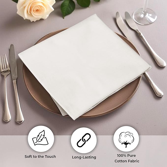 Urban Villa Fall Cloth Napkins 100% Cotton Dinner Napkins (Set of 12) 18x18 Inches Absorbent Soft Durable Reusable and Washable Napkins - Ideal for Everyday Use Parties Wedding Thanks Giving