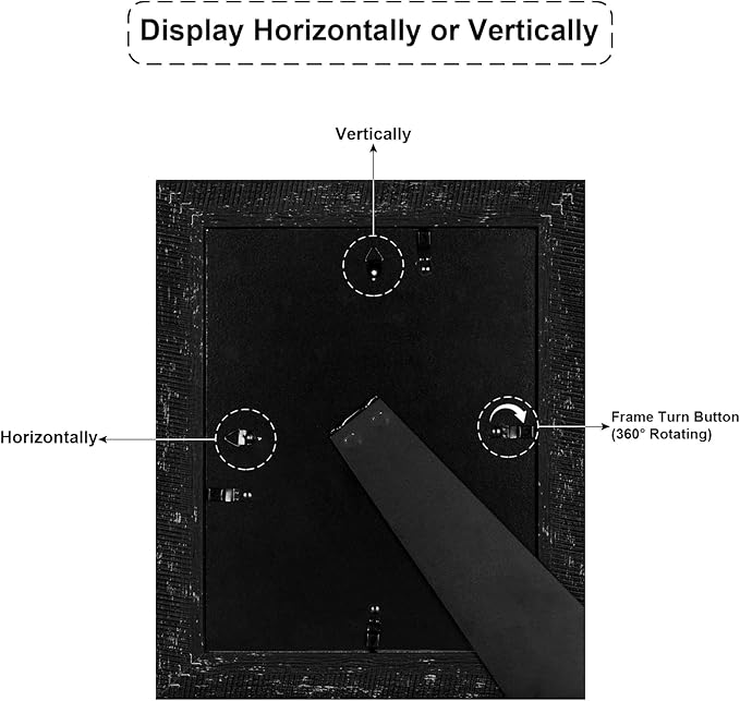 8.5x11 Picture Frame Display 2 opening Double 5x7 Picture Frame Collage,Multi Photo Frame with Mat,Plexiglass,Horizontal and Vertical Formats for Wall Decor,Black Wood Grain