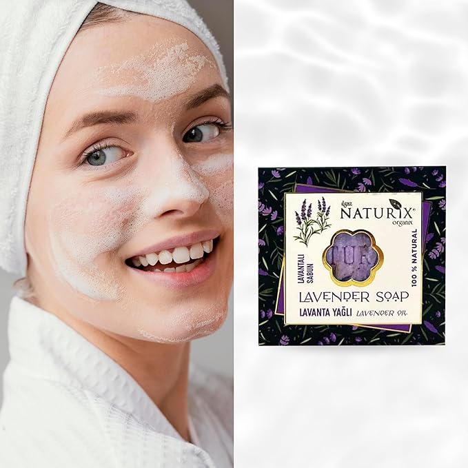 Lavender Organic Bar Soap Moisturizing Soap Made from Natural Oil | Hair Hand Face Body Bath Wash | Skin Care Cleanser Shampoo