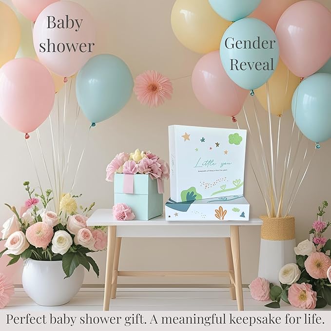 Little You – Baby Memory Book & Pregnancy Journal (120 Pages) – Newborn to 5 Years – Magnetic Gift Box + Photo Pockets + Letter to Open at 21 – Keepsake Album for Boys or Girls