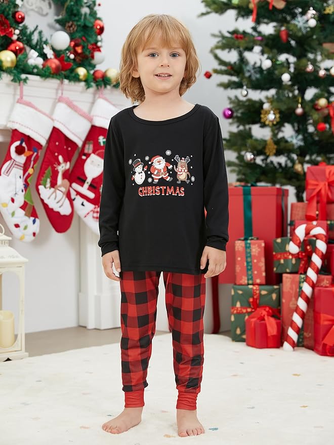 YIJIU Christmas Pajamas Cute Deer Print Long Sleeve Totem PJS Set